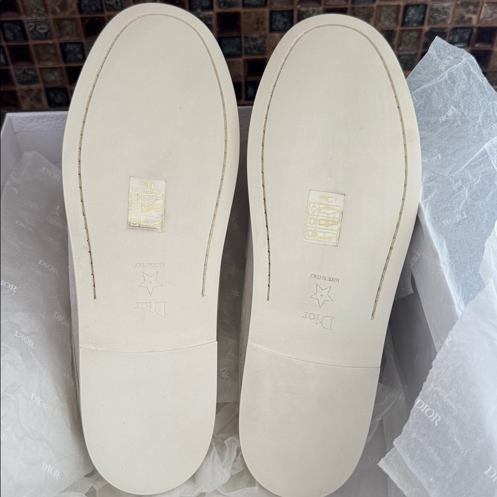 Christian Dior Dior boy slide mocassin loafer mule flat white slip on sz 39.5 - Picture 9 of 10